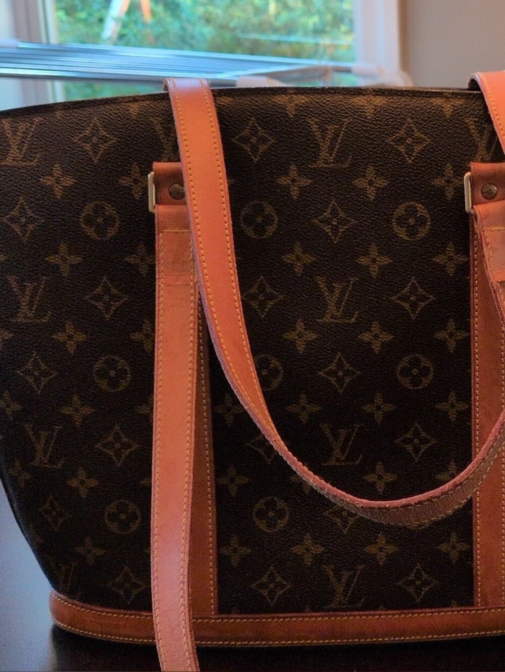 Louis Vuitton Babylone Monogram Canvas Tote with Brown and Tan Accents